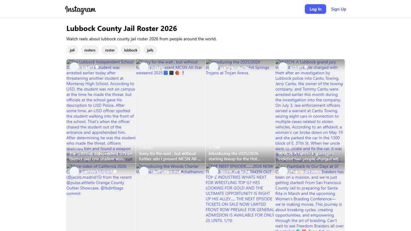 Lubbock County Jail Roster 2026
